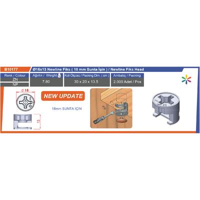 Ø15X13 Mm Newline Fiks 18 Mm İçin Nikel 