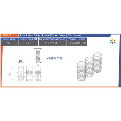 Ø5X13 Plasti̇k Şeri̇t Dübel