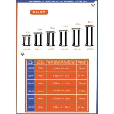 Ø60 Metal Pi̇ngolu Baza Ayağı   Metal Pi̇ngolu 10Cm