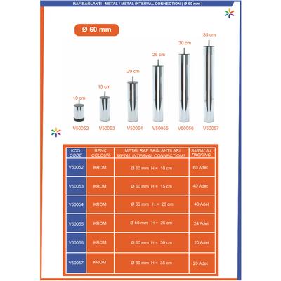 Ø60 Raf Bağlantı Borusu  35 Cm
