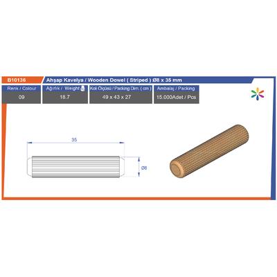Ø8X35 Mm Ahşap Kavelya