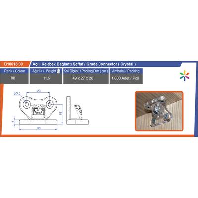Açılı Kelebek Bağlantı Şeffaf Plastik