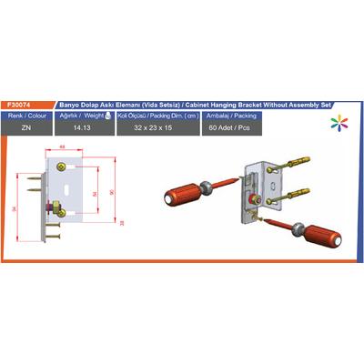 Banyo Dolap Askı Elemanı Vi̇da Setsi̇z