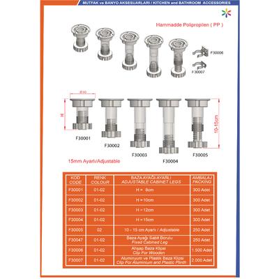 Baza Ayağı 10  15 Cm Ayarlı Siyah