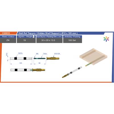 Gi̇zli̇ Raf Taşıyıcı Ø12X105 1 Set Fi̇yat