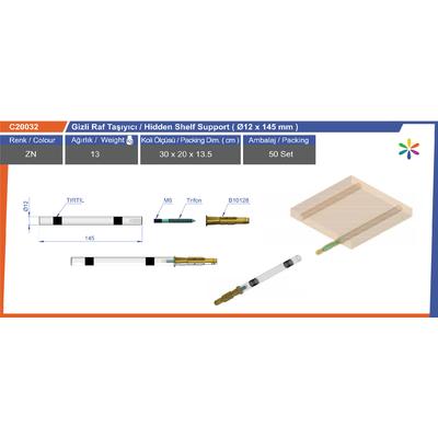 Gi̇zli̇ Raf Taşıyıcı Ø12X145 1 Set Fi̇yat