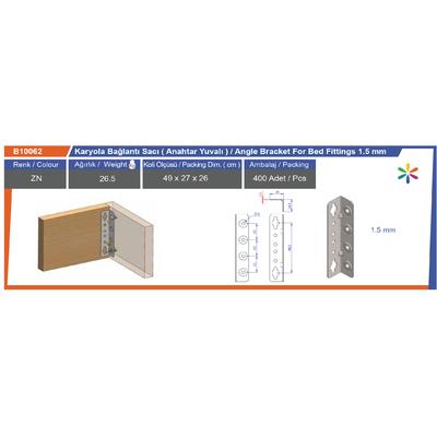 Karyola Bağlantı Sacı Anahtar Yuvalı 1,5Mm