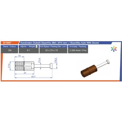 Kendinden Dübelli Minifiks Mili 10 Mm
