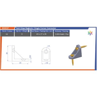 Köşe Bağlantı Tekli