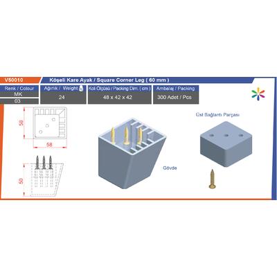 Köşeli̇ Ayak  M.krom Boyalı 50 Mm
