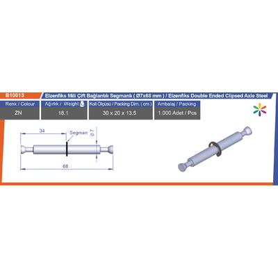 Minifiks Mili Çift Bağlantılı Ø7X68 Mm Segmanlı