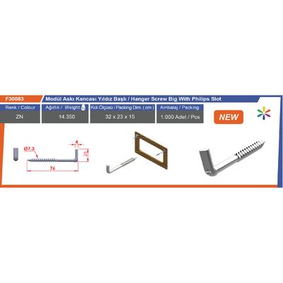 Modül Askı Kancası Yıldız Başlı(Yeni̇ Ürün)