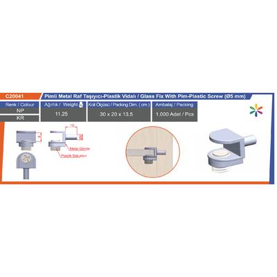 Pi̇mli̇ Cam Raf Taşıyıcı Plasti̇k Vi̇dalı Ni̇kel