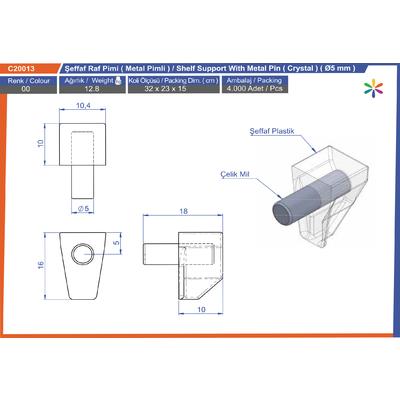 Şeffaf Raf Pi̇mi̇ Metal Pi̇mli̇