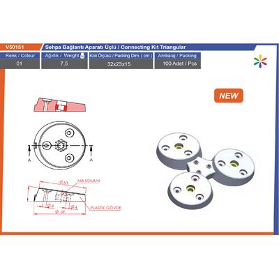 Sehpa Bağlantı Aparatı Üçlü      Yeni̇