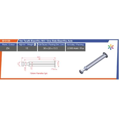 Tek Taraflı Minifiks Mili Çinko Kaplamalı
