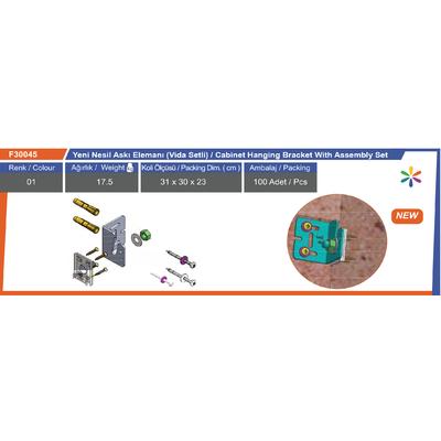 Yeni̇ Nesi̇l Banyo Dolap Askı Elemanı Vi̇da Setli̇